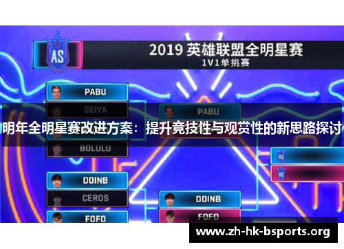 明年全明星赛改进方案:提升竞技性与观赏性的新思路探讨 明年全明星赛改进方案:提升竞技性与观赏性的新思路探讨