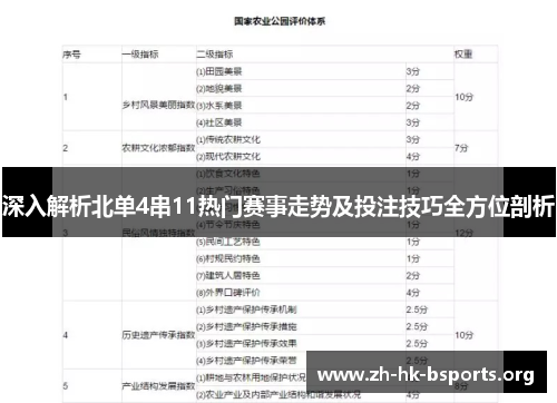 深入解析北单4串11热门赛事走势及投注技巧全方位剖析 深入解析北单4串11热门赛事走势及投注技巧全方位剖析