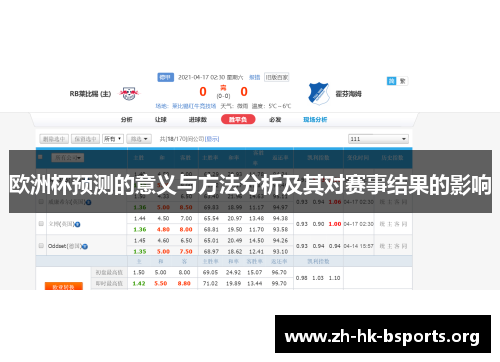 欧洲杯预测的意义与方法分析及其对赛事结果的影响 欧洲杯预测的意义与方法分析及其对赛事结果的影响